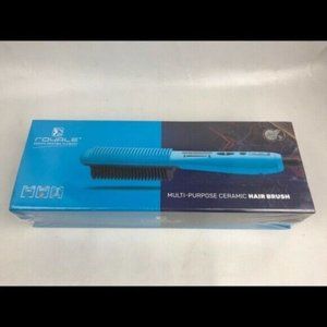 ROYALE MULTI PURPOSE CERAMIC HAIR BRUSH-TEMPRATURE CONTROL-BLUE-NEW-SEALED